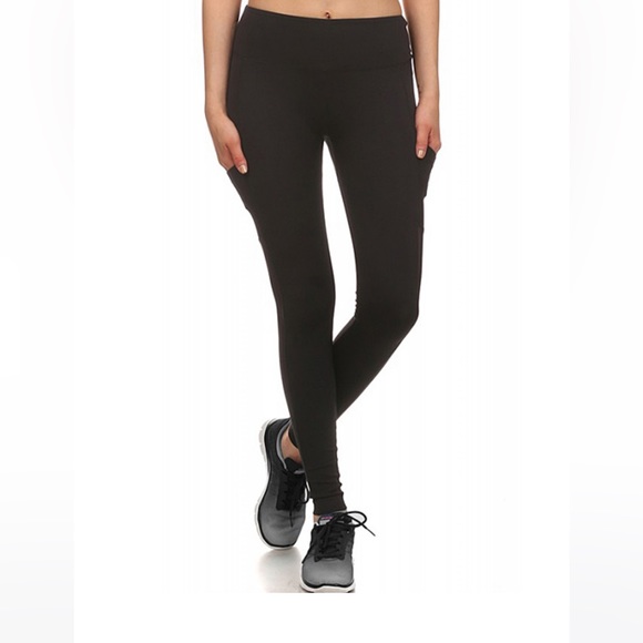 Pink Mint | Black Mesh-Panel Leggings - Picture 2 of 3